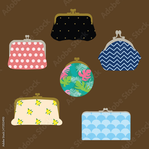 set of vintage bags illustration
