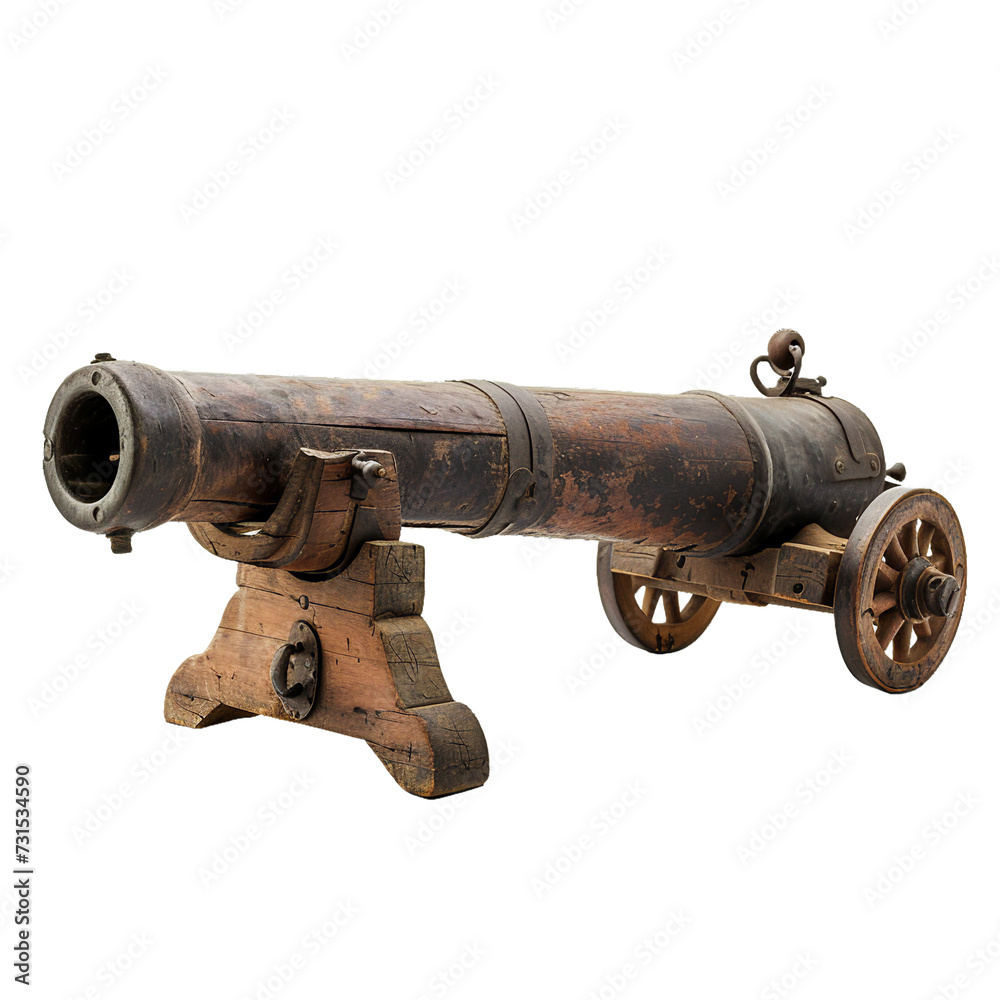 Cannon, isolated object, transparent background. Cannon, isolated object, transparent background.