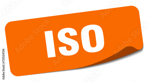 iso sticker. iso label