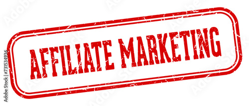 affiliate marketing stamp. affiliate marketing rectangular stamp on white background