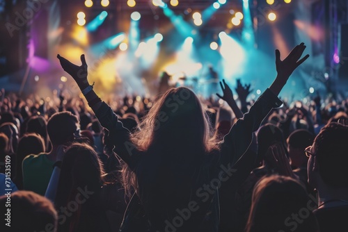 Enthusiastic crowd at a concert
