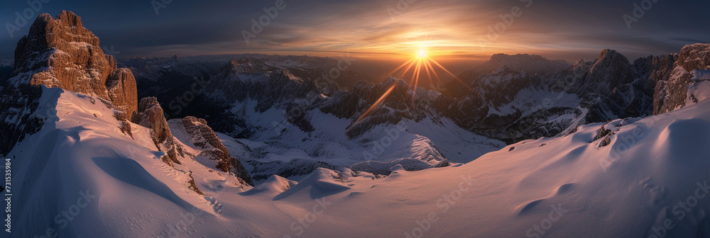 mountaineering, mountains, sunset, snow