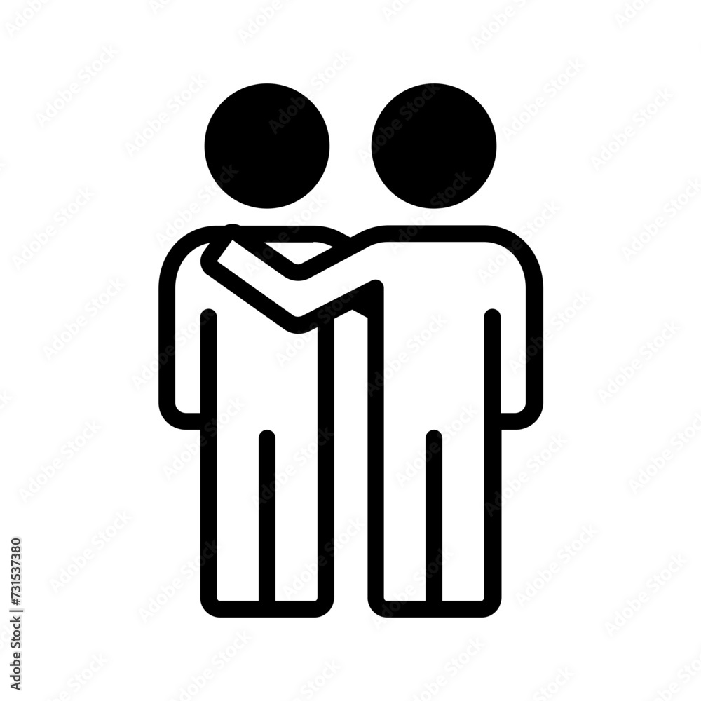 Vector solid black icon for friends Vector solid black icon for friends
