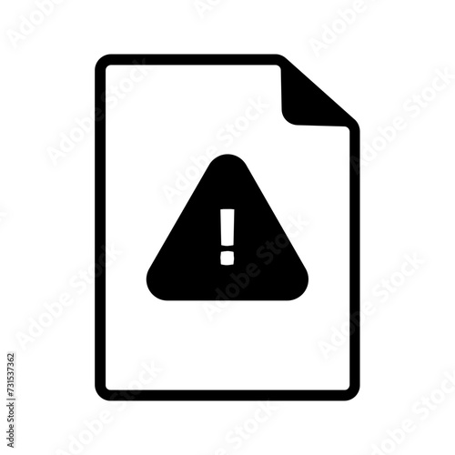 Vector solid black icon for page not found