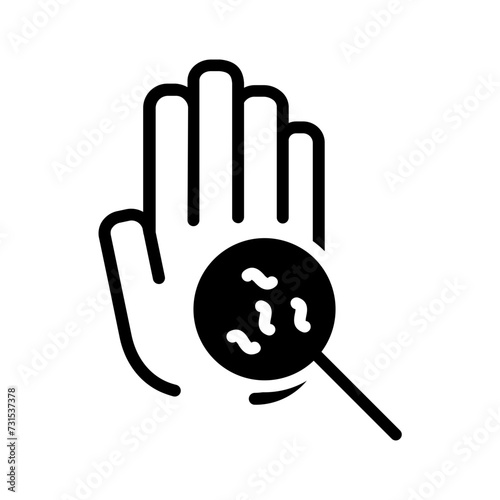 Vector solid black icon for germs