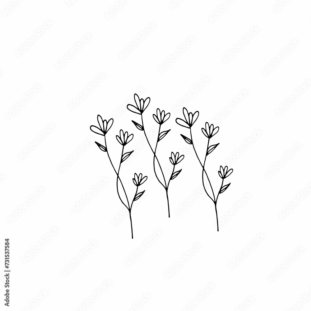 lines flower art design. Top 1 design flower illustration.