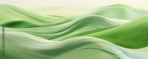 Mountain landscape with wind-blown waves on lush green backdrop, AI-generated.
