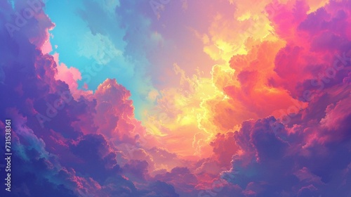 Bright color clouds