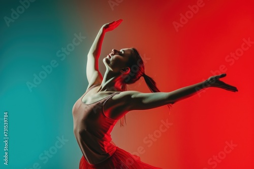 Woman dancing background  photo