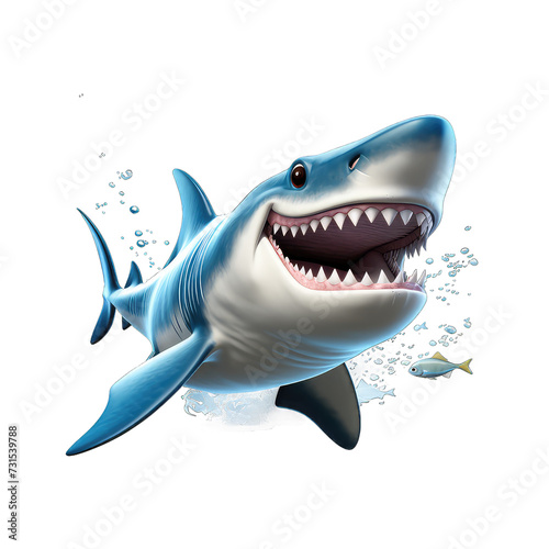 Ganges Shark cartoon character on Transparent Background