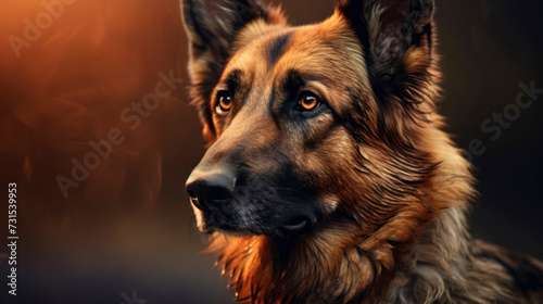 Close-up Portrait of Domestic German Shepherd Dog's Paw. Generative AI