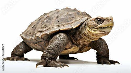A snapping turtle in defensive mode