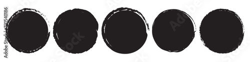 Grunge round shapes. Grunge banner collection. Hand drawn ink illustration isolated on white.