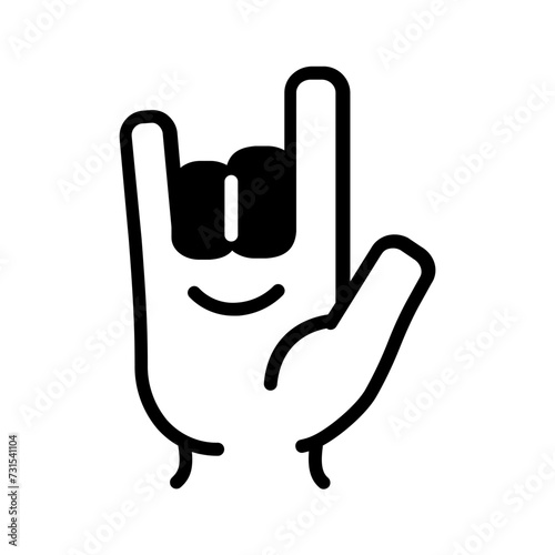 Vector solid black icon for finger