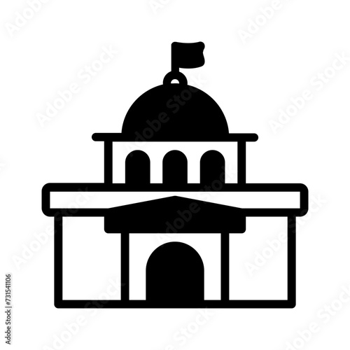 Vector solid black icon for governance