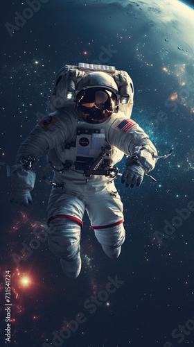 International day of human space flight concept. Vertical background 