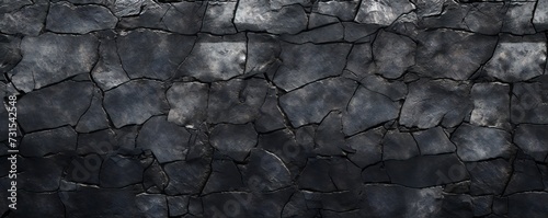 Dark detailed stone wall texture Generative Ai photo