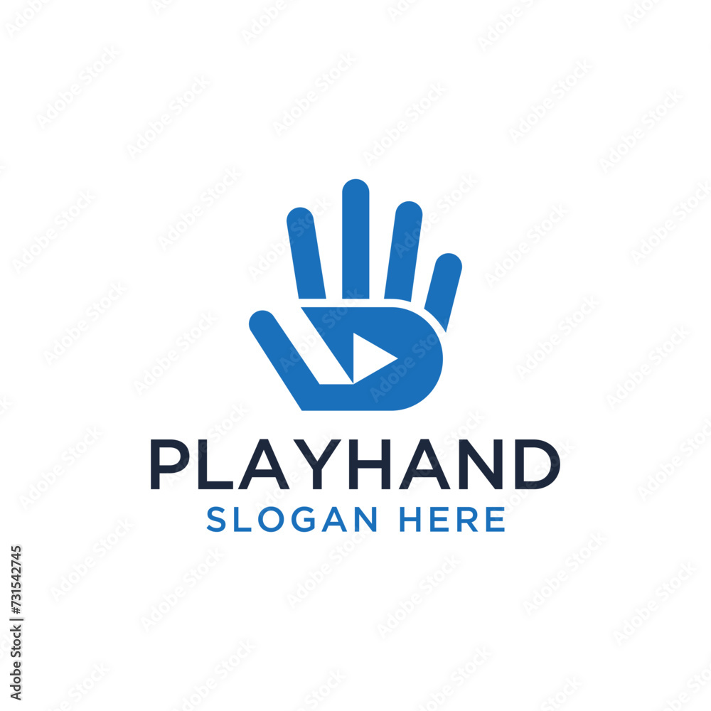 play and hand logo concept design vector illustration play and hand logo concept design vector illustration