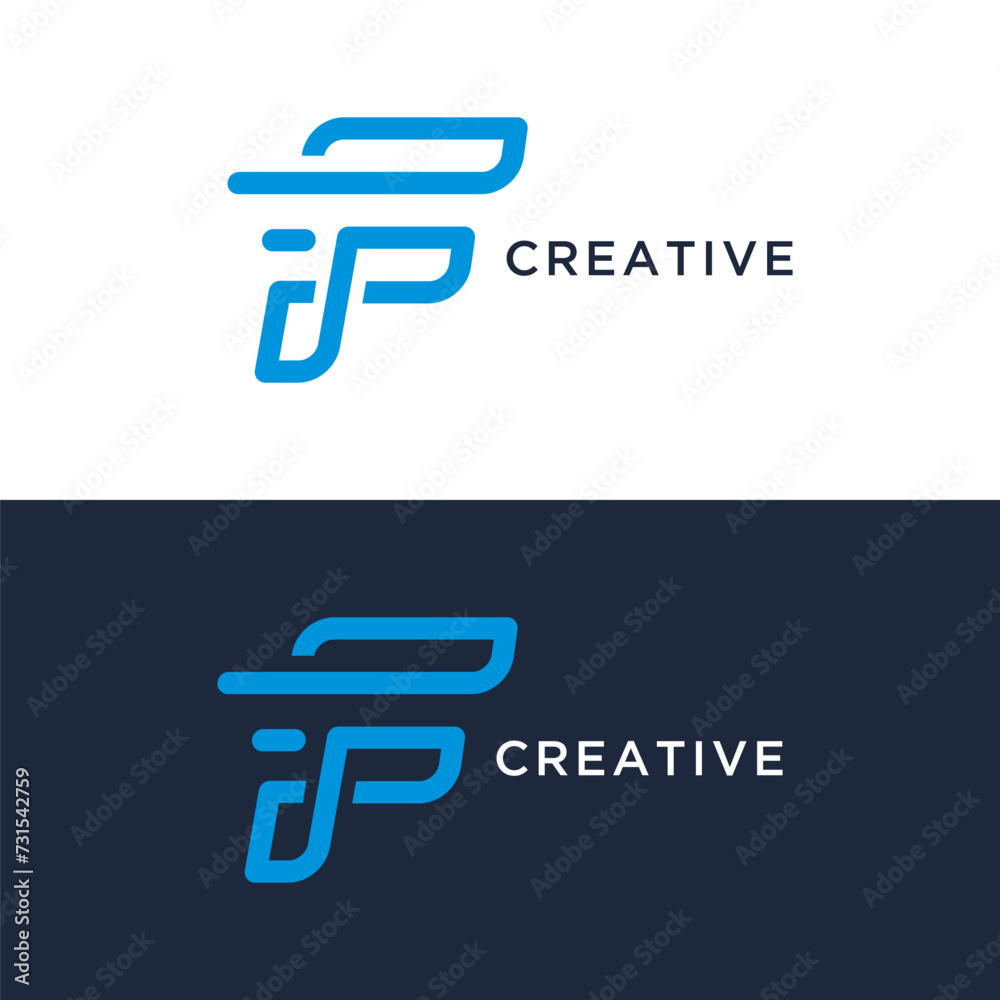 creative letter f logo design vector illustration