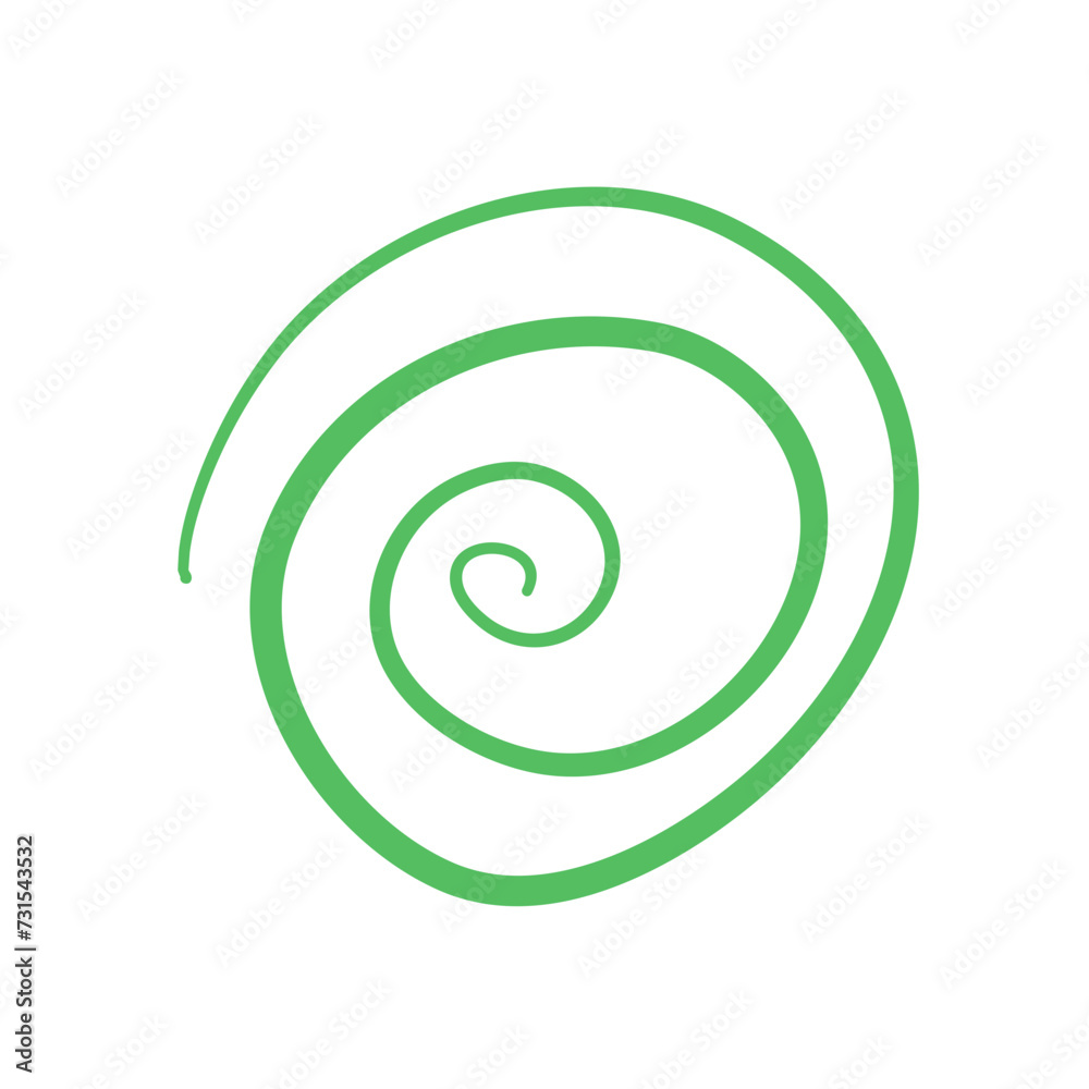 Hand Drawn Swirl Circle Green