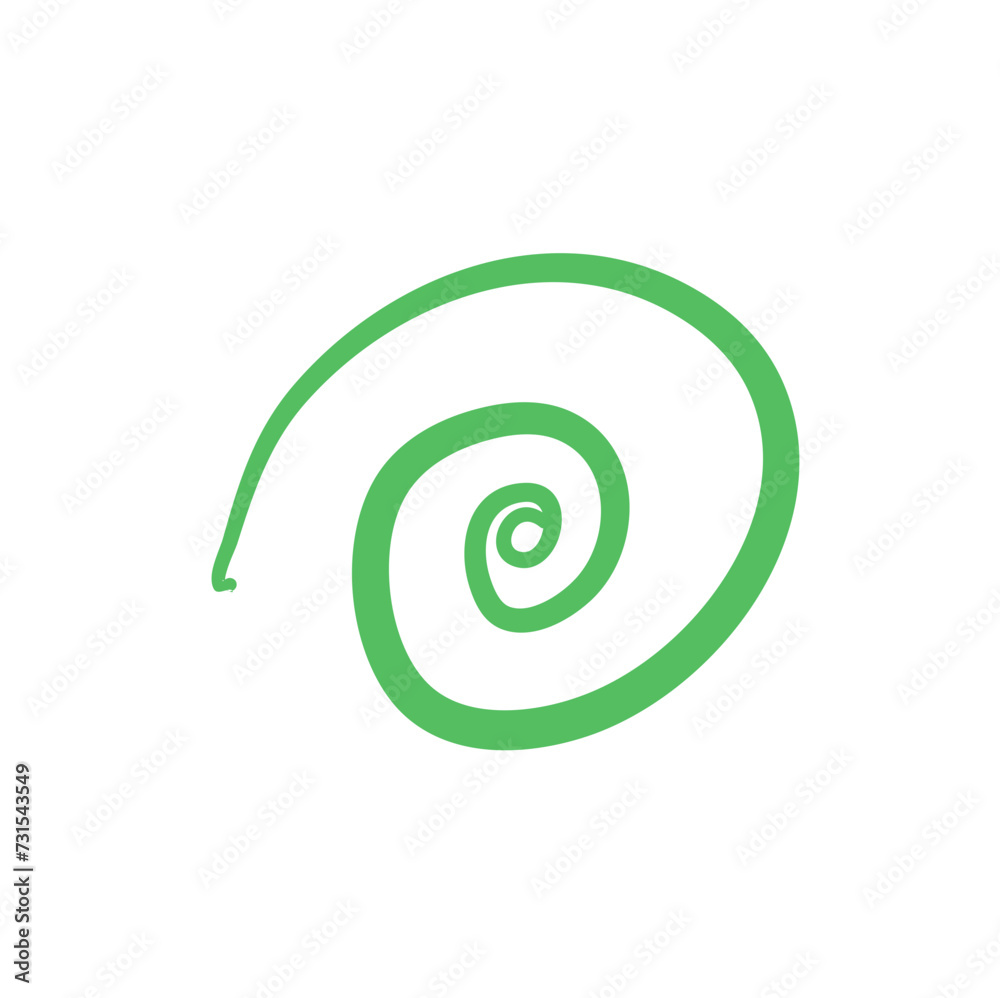 Hand Drawn Swirl Circle Green