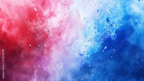Red white and blue color powder splash. July 4th celebration. American flag for Memorial Day, white graves, 4th of July, Labour Day. Ai generated image
