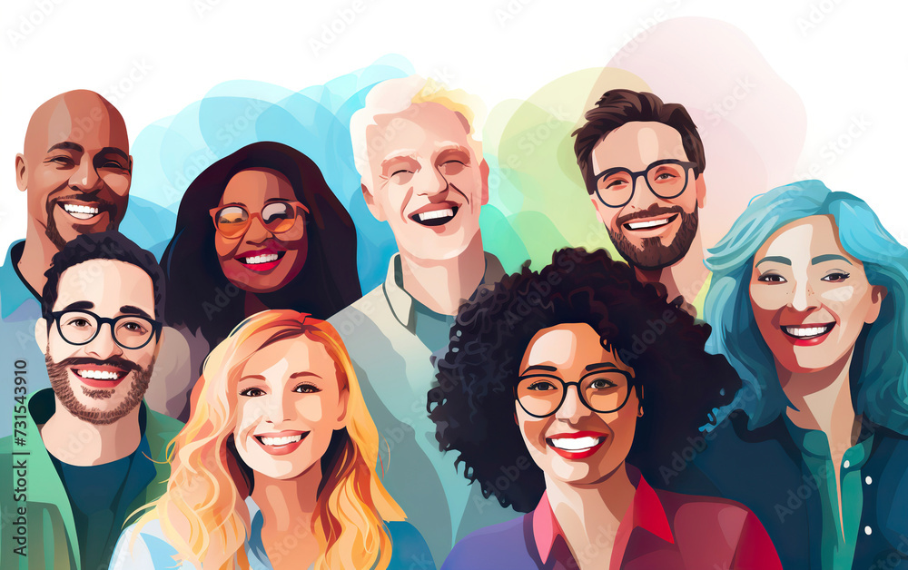 inclusive group of people, diversity illustration
