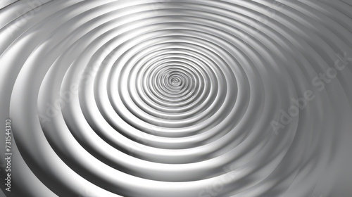A monochrome image of shiny silver concentric circles with a metallic finish.