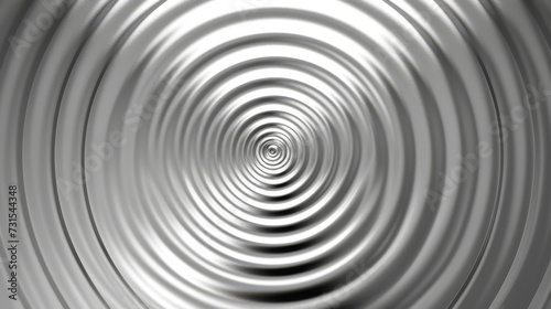 A monochrome image of shiny concentric circles with a metallic finish.