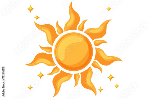 Sun Fortune Flat Sticker Design