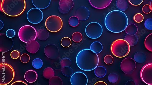 Pattern of circles with neon lighting
