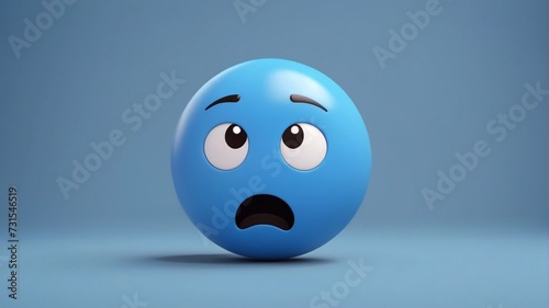 emoticon, 3D emoji, round emoticon with emotions on a plain background, bright colors