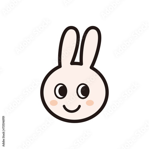 ポップでかわいいうさぎさんの顔のイラスト