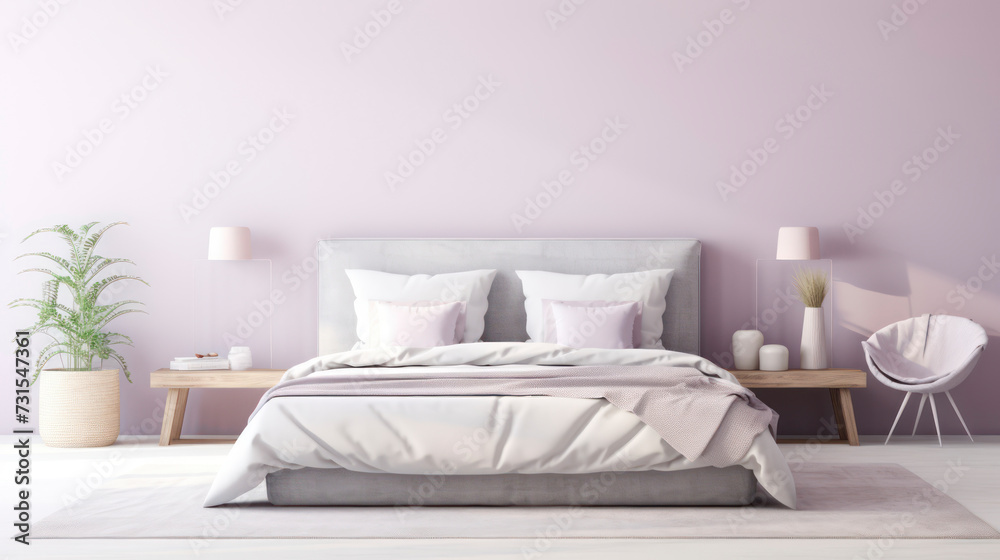 Cozy Nighttime Retreat with Luxurious Bedroom Decor. Generative AI Cozy Nighttime Retreat with Luxurious Bedroom Decor. Generative AI