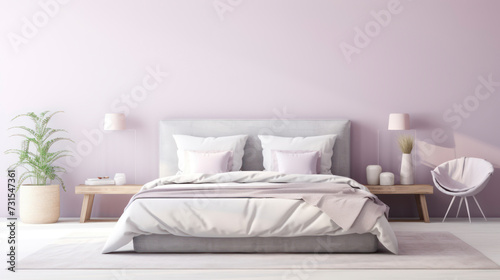 Cozy Nighttime Retreat with Luxurious Bedroom Decor. Generative AI