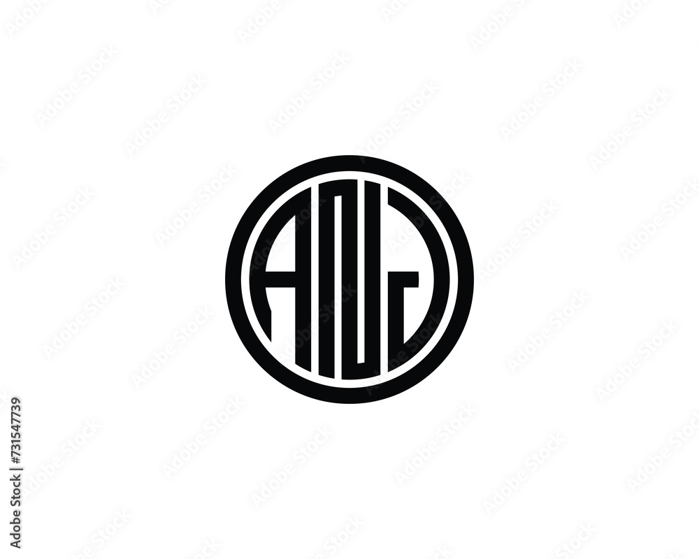 ANJ logo design vector template ANJ logo design vector template