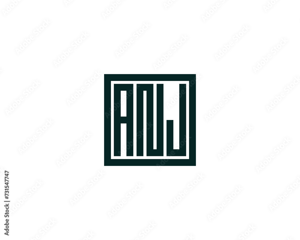 ANJ logo design vector template ANJ logo design vector template