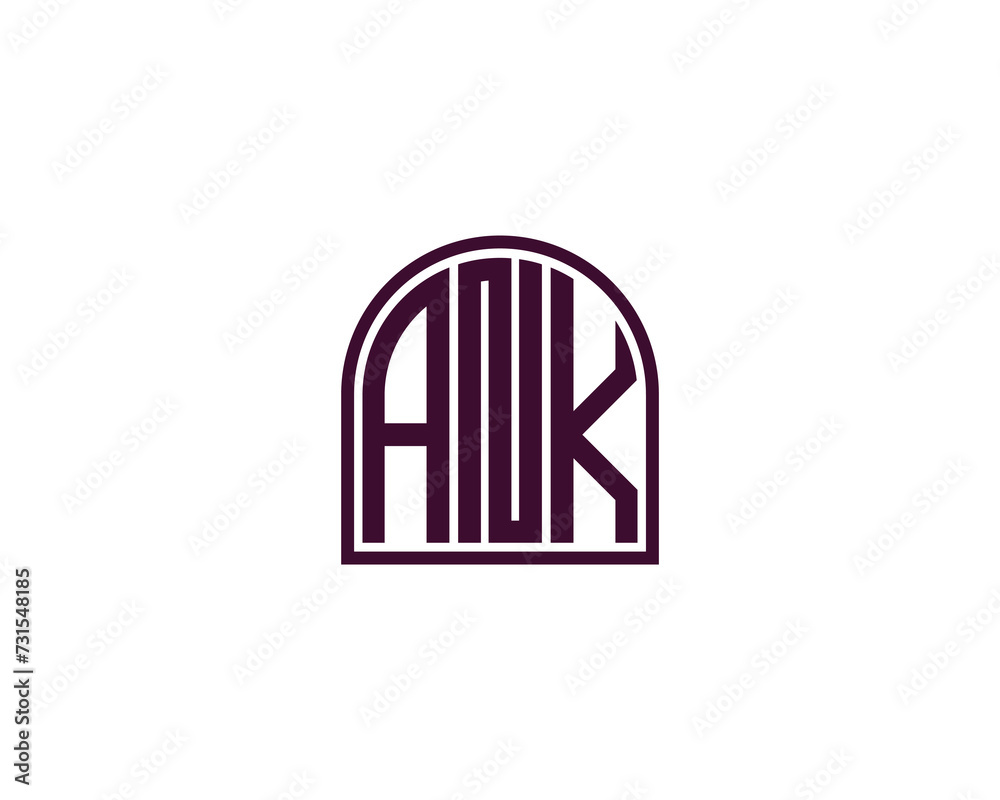 ANK logo design vector template