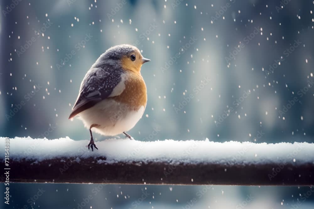 Il passero solitario sotto la neve