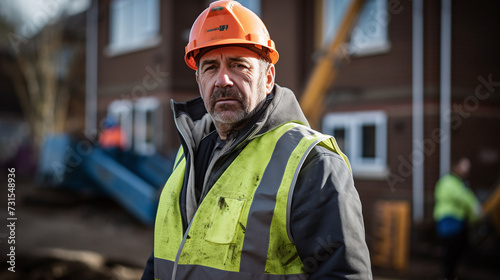 Wallpaper Mural  middle aged male construction worker doing a site inspection Torontodigital.ca