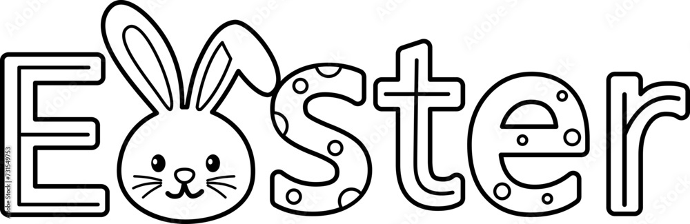 Obraz premium Easter text outline vector