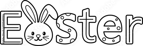 Easter text outline vector