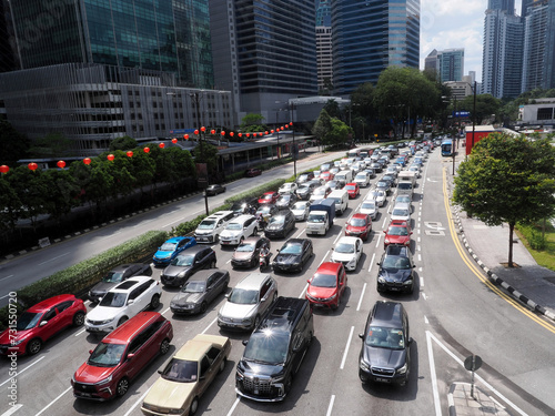 Canvas Print Wide boulevards and busy traffic, Kuala Lumpur, Malaysia