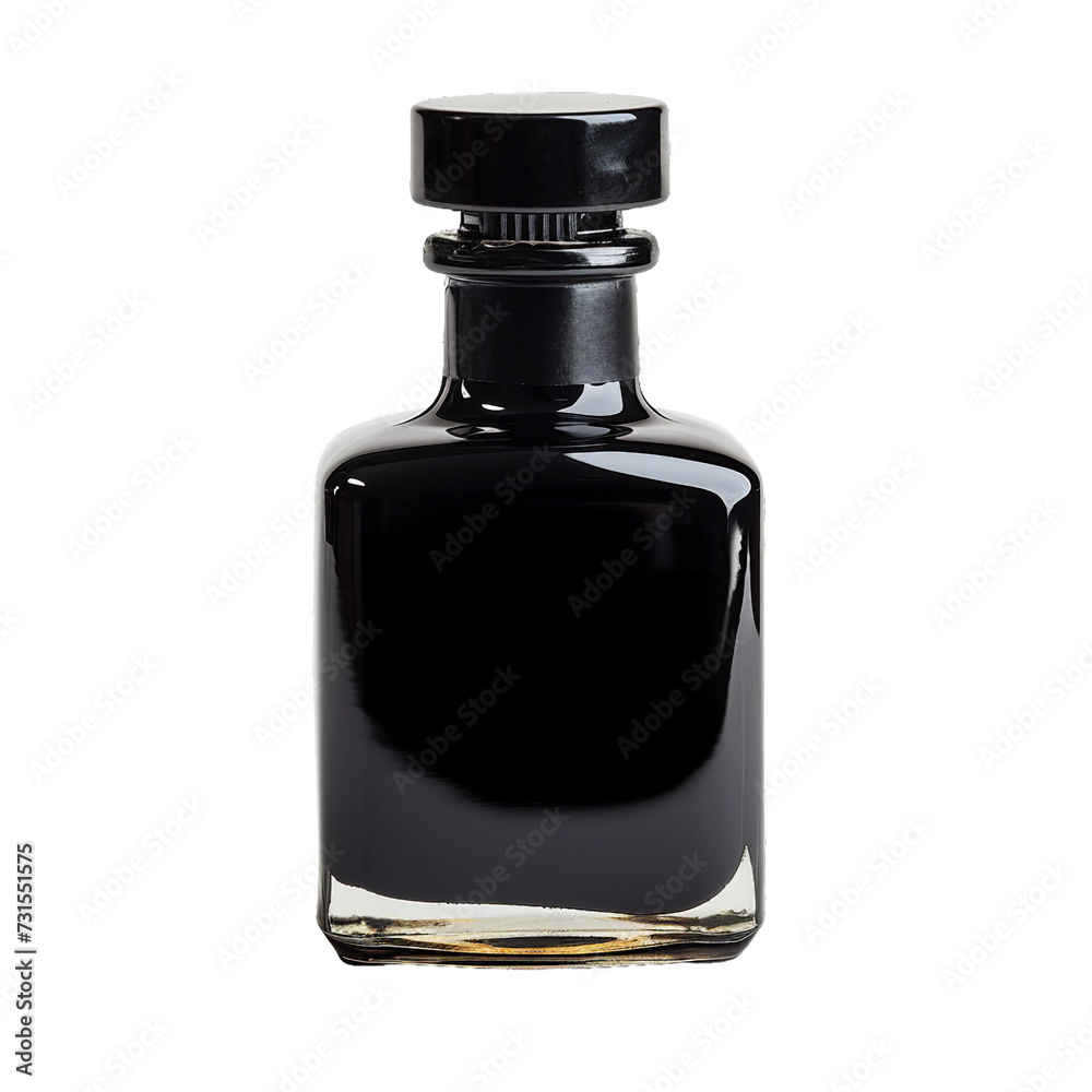 Ink bottle, isolated object, transparent background.