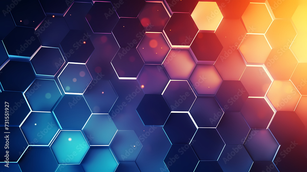 Blue technology background, blue hexagon background Blue technology background, blue hexagon background