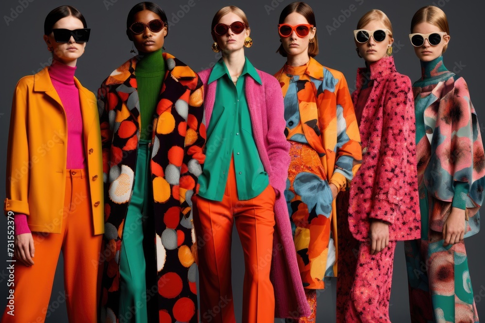 brightly colored and patterned ensembles for the fall season