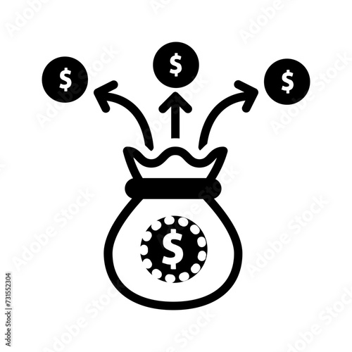 Vector solid black icon for Split