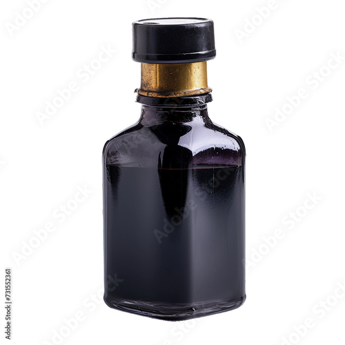 Ink bottle, isolated object, transparent background.