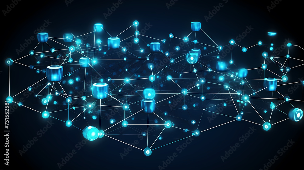 Modern science background hexagon lines and points wave flow abstract background