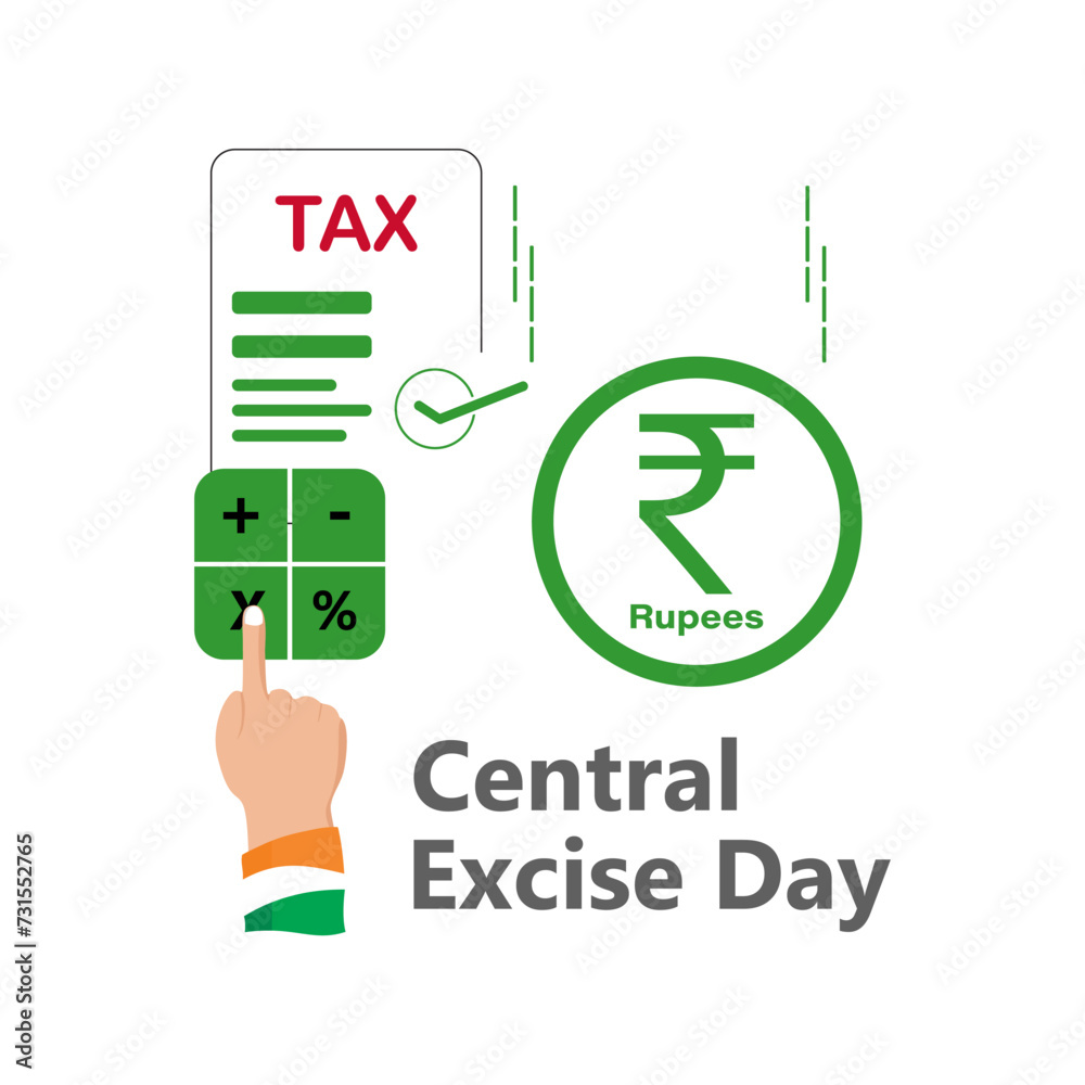 Central Excise Day India Vector, illustration. Excise tax and duty concept design. Central Excise Day India Vector, illustration. Excise tax and duty concept design.